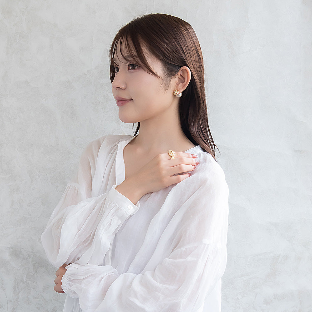 ピアス Errer series ニッケルフリー クロス パール バックキャッチ