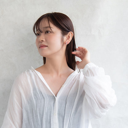 ピアス ニッケルフリー バタフライ フラワー パール チタンポスト スタッドピアス