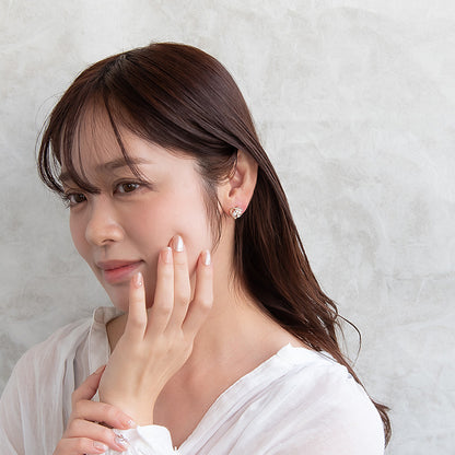 ピアス ニッケルフリー ハート フラワー パール チタンポスト スタッドピアス