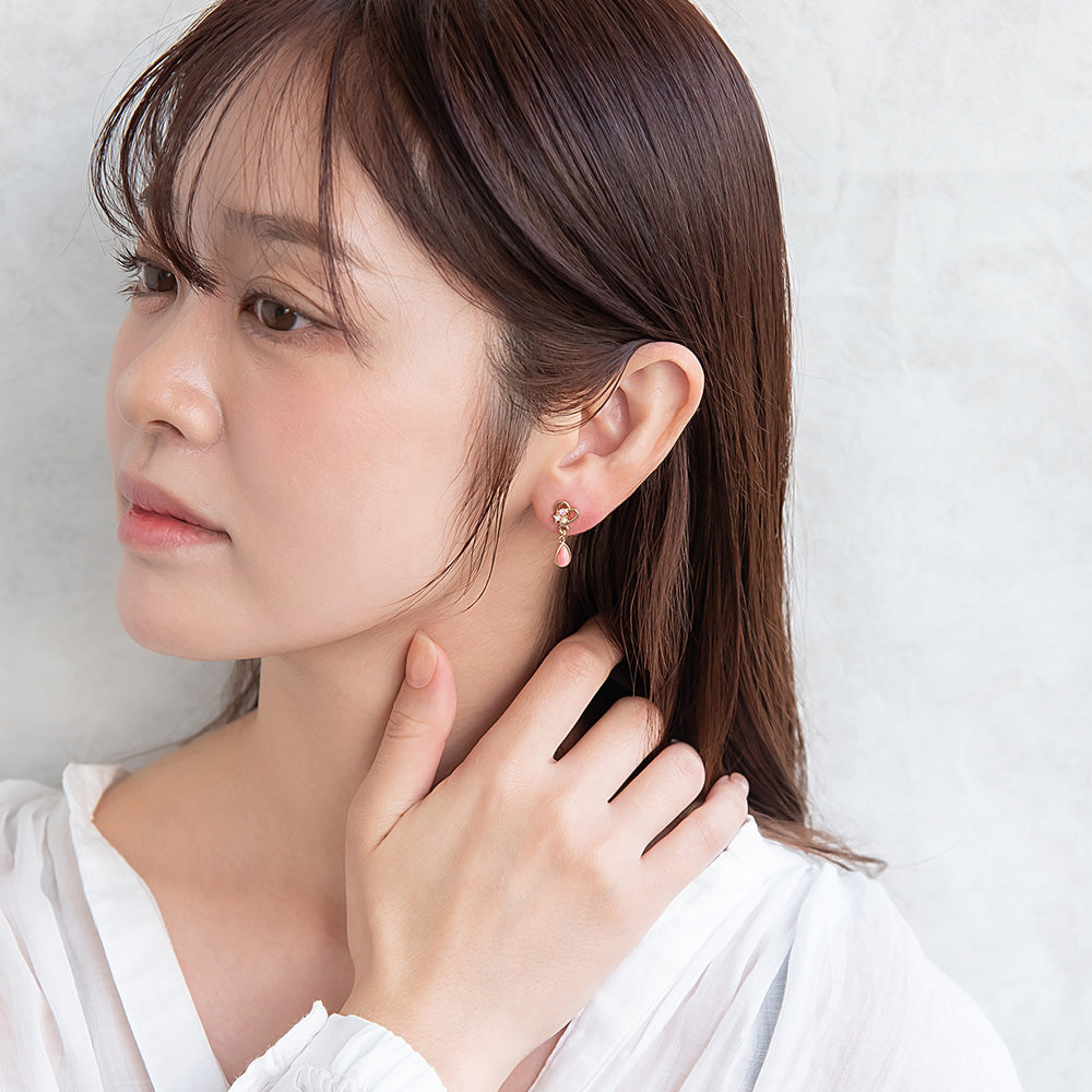 ピアス ニッケルフリー ハート ティアドロップ チタンポスト スタッドピアス