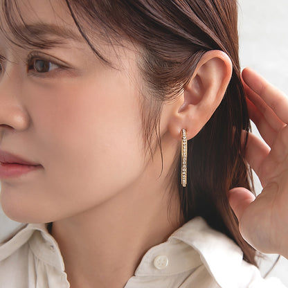 ピアス キュービックジルコニア メタル C型 ステンレスポスト スタッドピアス