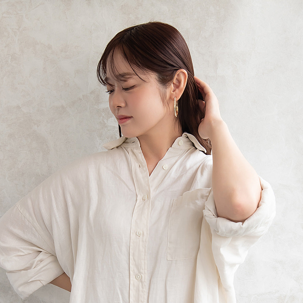 ピアス キュービックジルコニア メタル C型 ステンレスポスト スタッドピアス