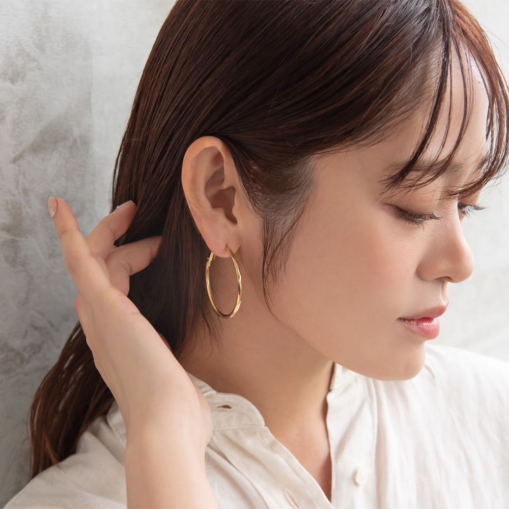 ピアス メタル ステンレスポスト フープピアス