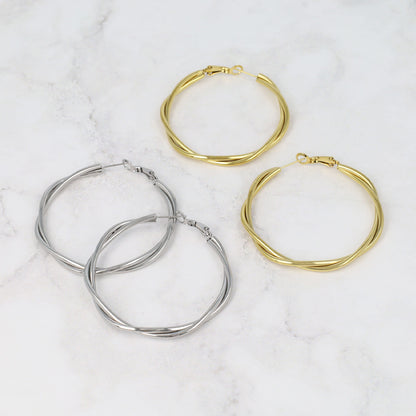 ピアス メタル ステンレスポスト フープピアス