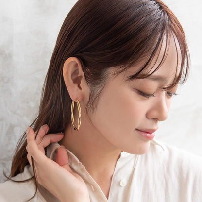 ピアス メタル ステンレスポスト フープピアス