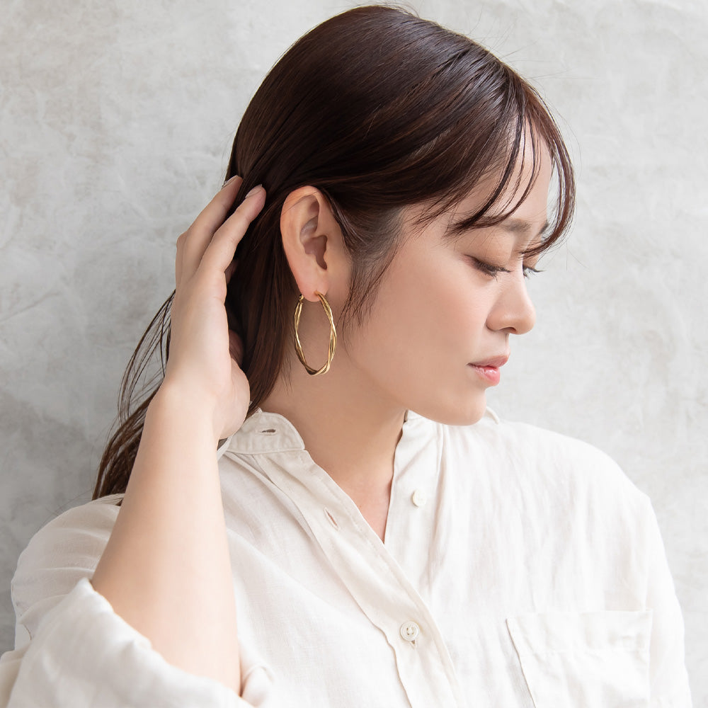 ピアス メタル ステンレスポスト フープピアス