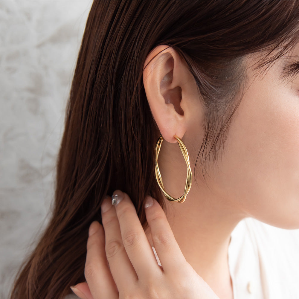 ピアス メタル ステンレスポスト フープピアス