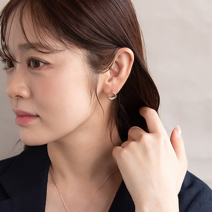 ピアス ニッケルフリー ロゼシルバー パール チタンポスト スタッドピアス