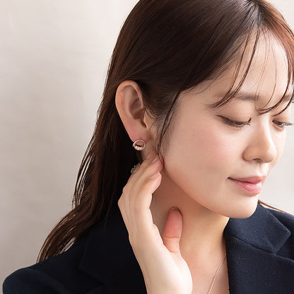 ピアス ニッケルフリー ロゼシルバー パール チタンポスト スタッドピアス