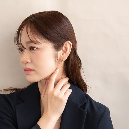 ピアス ニッケルフリー ロゼシルバー ドロップ チタンポスト スタッドピアス