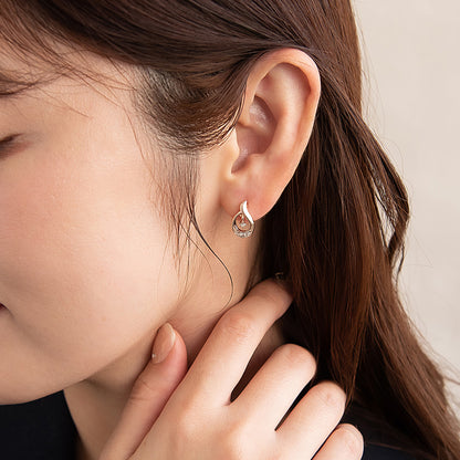 ピアス ニッケルフリー ロゼシルバー ドロップ チタンポスト スタッドピアス