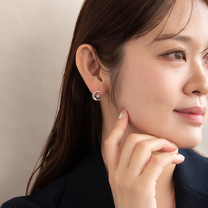 ピアス ニッケルフリー ロゼシルバー ムーン チタンポスト スタッドピアス