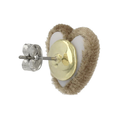 ピアス ニッケルフリー ベロア ハート チタンポスト スタッドピアス