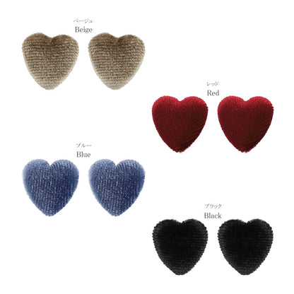 ピアス ニッケルフリー ベロア ハート チタンポスト スタッドピアス