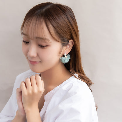 ピアス 毛糸 パール ステンレスポスト スタッドピアス