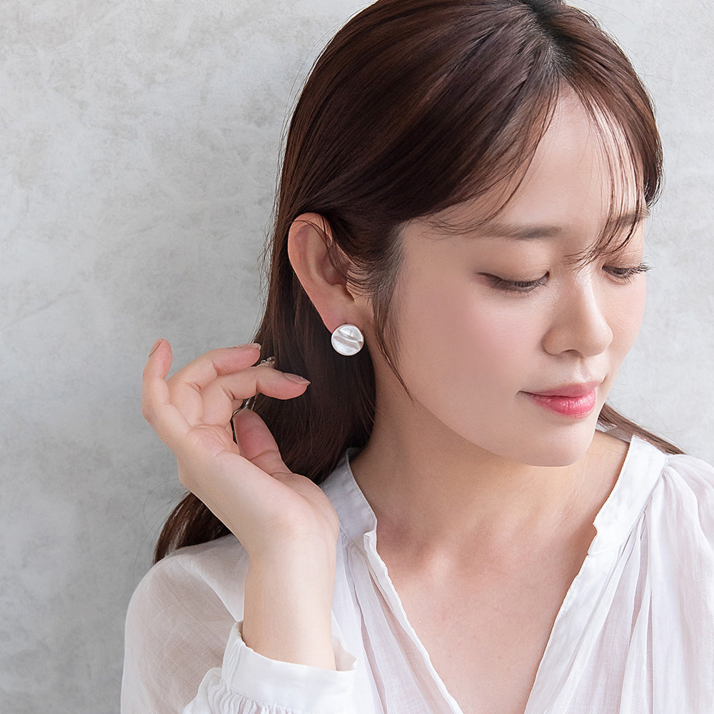 ピアス  ニッケルフリー neige. サークル 凸凹 スタッドピアス