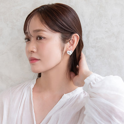 ピアス  ニッケルフリー neige. ハート 凹凸 スタッドピアス