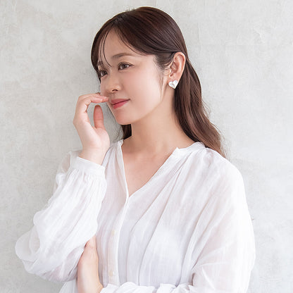 ピアス  ニッケルフリー neige. ハート 凹凸 スタッドピアス