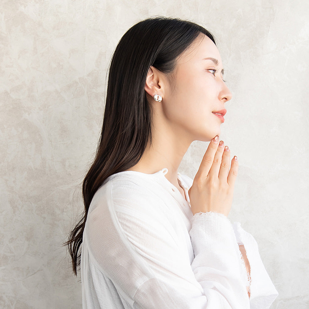 ピアス  ニッケルフリー neige. ダブル ドロップ スタッドピアス