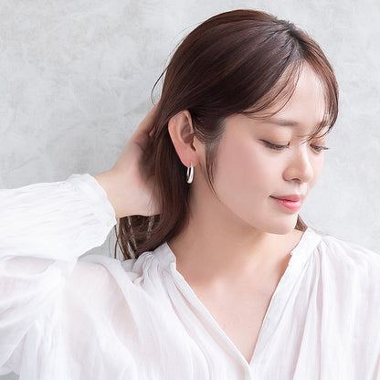 ピアス  ニッケルフリー neige. スリム 24mm フープピアス