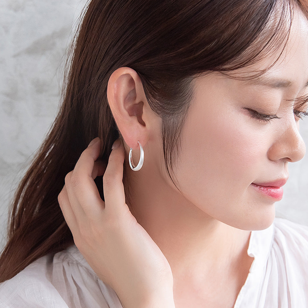 ピアス  ニッケルフリー neige. スリム 24mm フープピアス