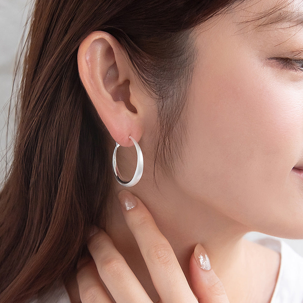 ピアス  ニッケルフリー neige. スリム 30mm フープピアス