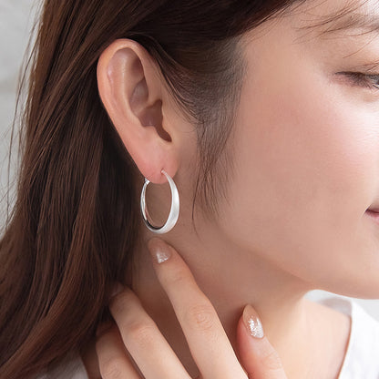 ピアス  ニッケルフリー neige. スリム 30mm フープピアス