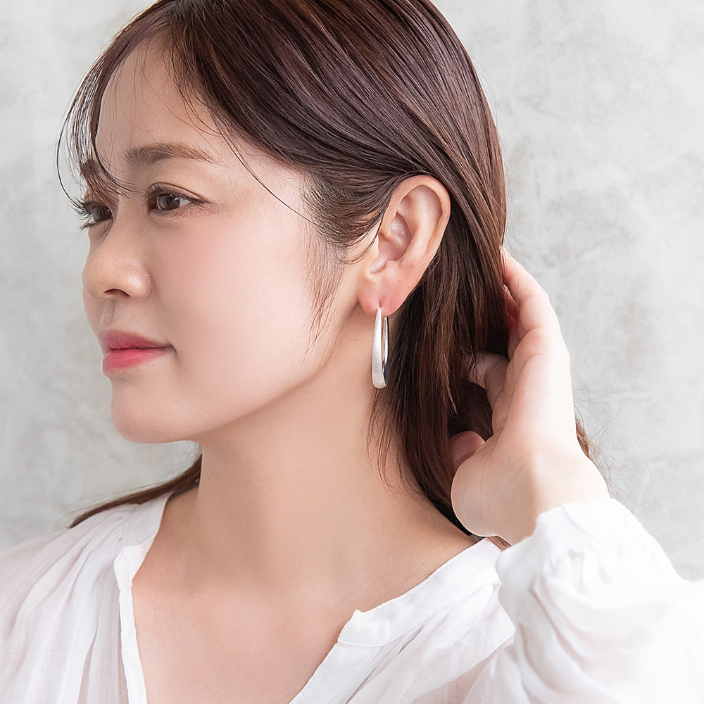 ピアス  ニッケルフリー neige. スリム 38mm フープピアス