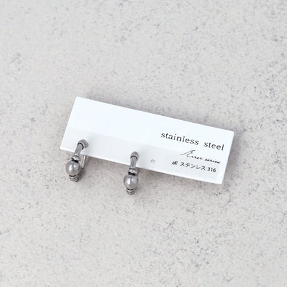 ピアス Awesome ボール ロールライン ステンレス ワンタッチ キャッチレス フープピアス