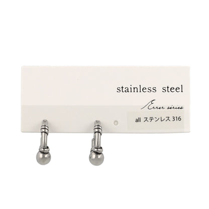 ピアス Awesome ボール ロールライン ステンレス ワンタッチ キャッチレス フープピアス