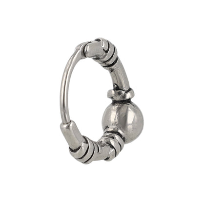 ピアス Awesome ボール ロールライン ステンレス ワンタッチ キャッチレス フープピアス