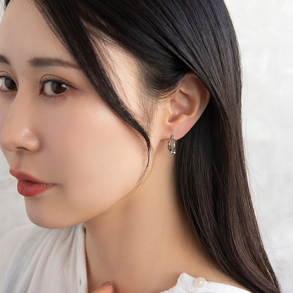 ピアス Awesome ボール ロールライン ステンレス ワンタッチ キャッチレス フープピアス