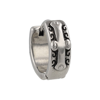 ピアス Awesome クロス 蔓 模様 ステンレス ワンタッチ キャッチレス フープピアス