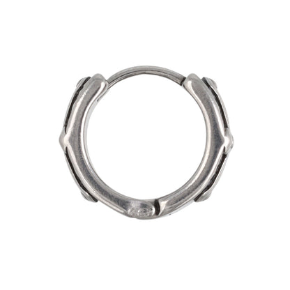 ピアス Awesome クロス 蔓 模様 ステンレス ワンタッチ キャッチレス フープピアス