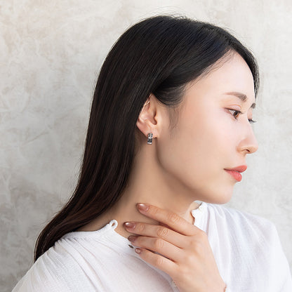 ピアス Awesome クロス 蔓 模様 ステンレス ワンタッチ キャッチレス フープピアス