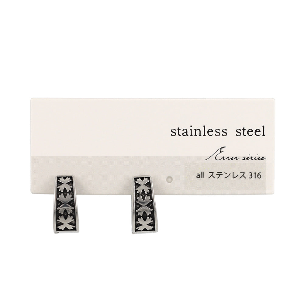 ピアス Awesome フラワー ステンレス ワンタッチ キャッチレス フープピアス