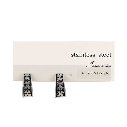 ピアス Awesome フラワー ステンレス ワンタッチ キャッチレス フープピアス