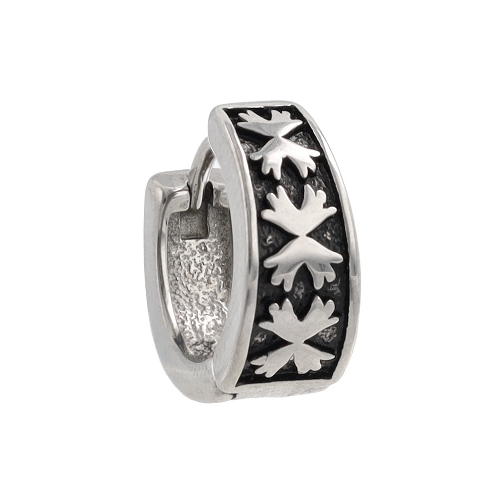 ピアス Awesome フラワー ステンレス ワンタッチ キャッチレス フープピアス