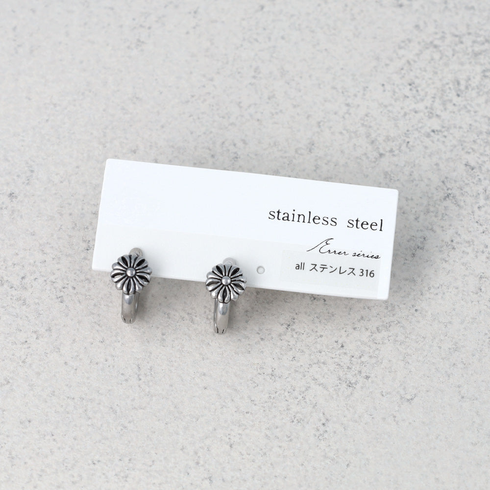 ピアス Awesome 菊紋 ステンレス ワンタッチ キャッチレス フープピアス