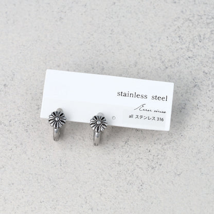 ピアス Awesome 菊紋 ステンレス ワンタッチ キャッチレス フープピアス