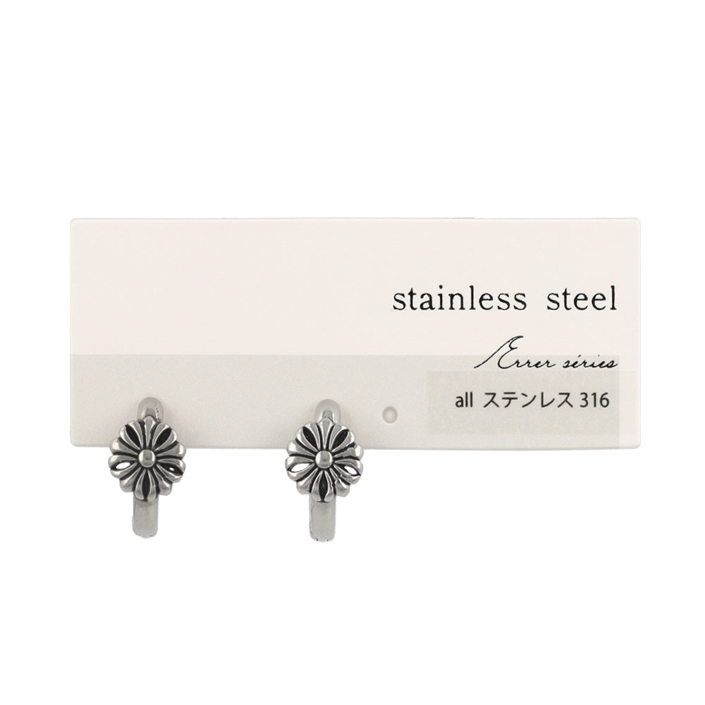 ピアス Awesome 菊紋 ステンレス ワンタッチ キャッチレス フープピアス