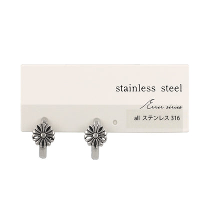 ピアス Awesome 菊紋 ステンレス ワンタッチ キャッチレス フープピアス