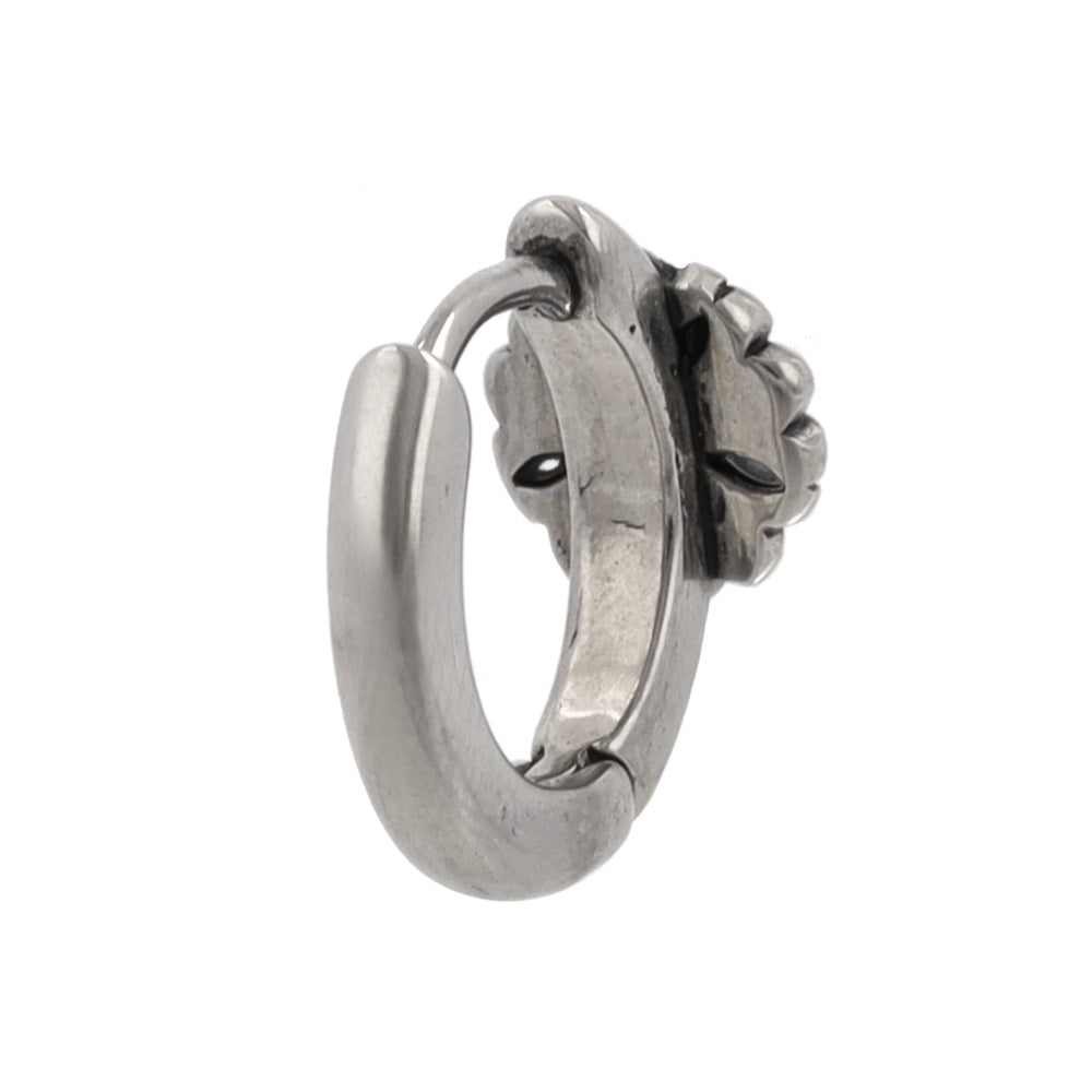 ピアス Awesome 菊紋 ステンレス ワンタッチ キャッチレス フープピアス