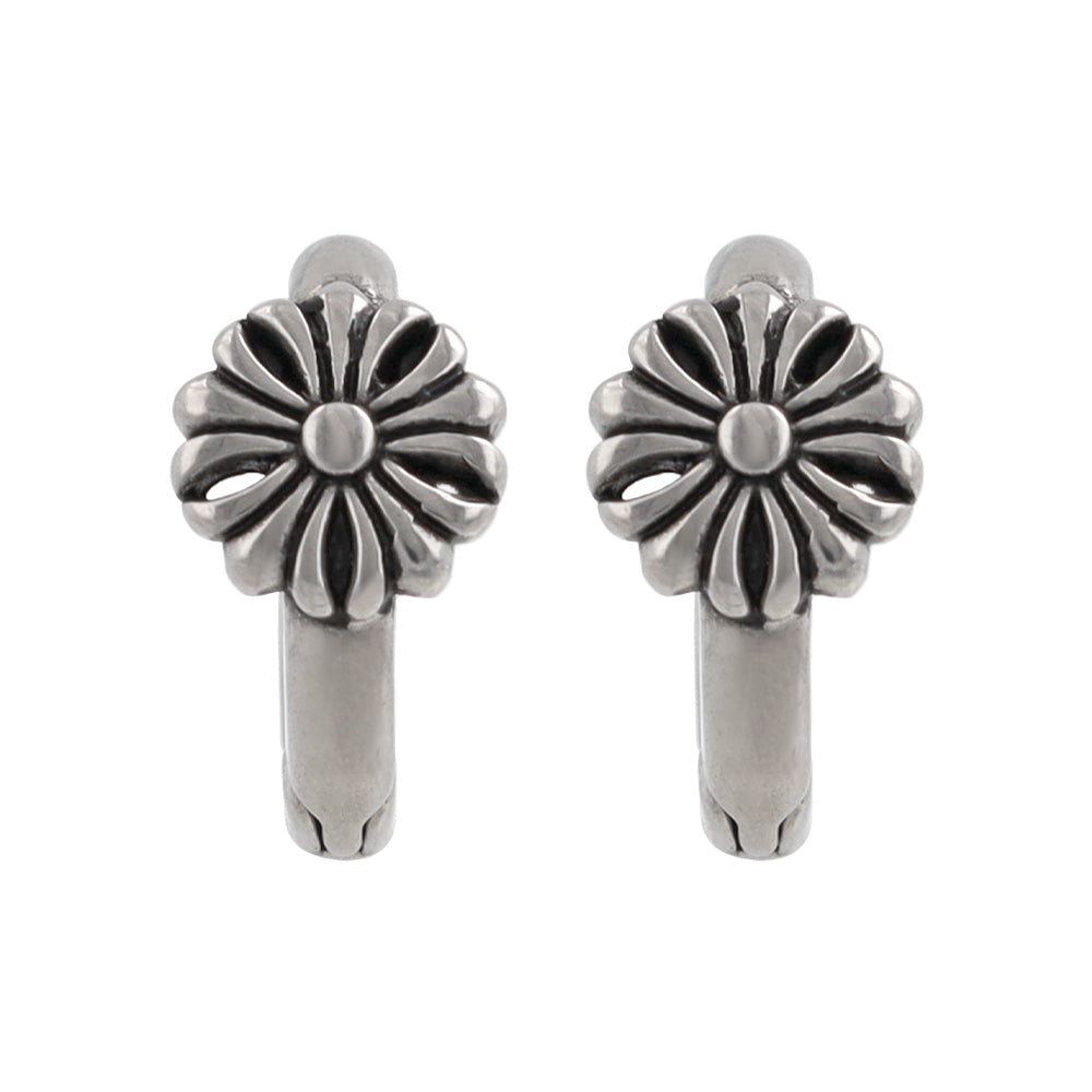 ピアス Awesome 菊紋 ステンレス ワンタッチ キャッチレス フープピアス