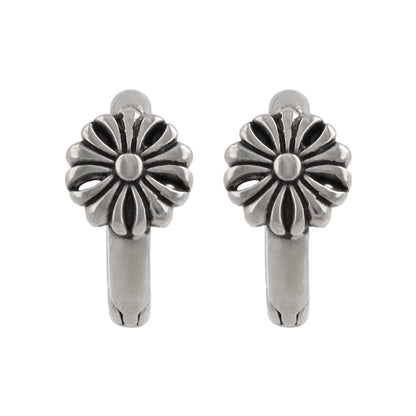 ピアス Awesome 菊紋 ステンレス ワンタッチ キャッチレス フープピアス