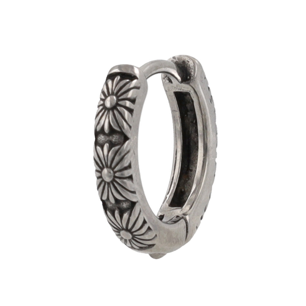 ピアス Awesome 菊紋 ステンレス ワンタッチ キャッチレス フープピアス