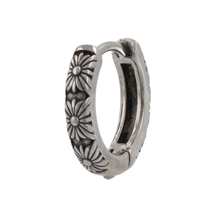 ピアス Awesome 菊紋 ステンレス ワンタッチ キャッチレス フープピアス