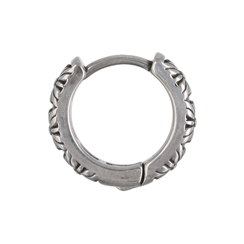 ピアス Awesome 菊紋 ステンレス ワンタッチ キャッチレス フープピアス