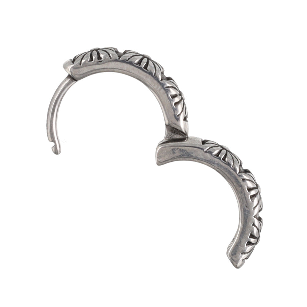 ピアス Awesome 菊紋 ステンレス ワンタッチ キャッチレス フープピアス