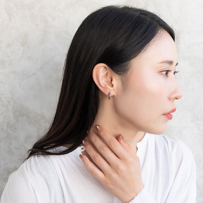 ピアス Awesome 菊紋 ステンレス ワンタッチ キャッチレス フープピアス